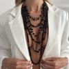 Retro Beaded Long Fringe Necklace Imitation Pearl Sweater Chain Stylish Elegant Women'S Jewelry Unisex Accessories Gift