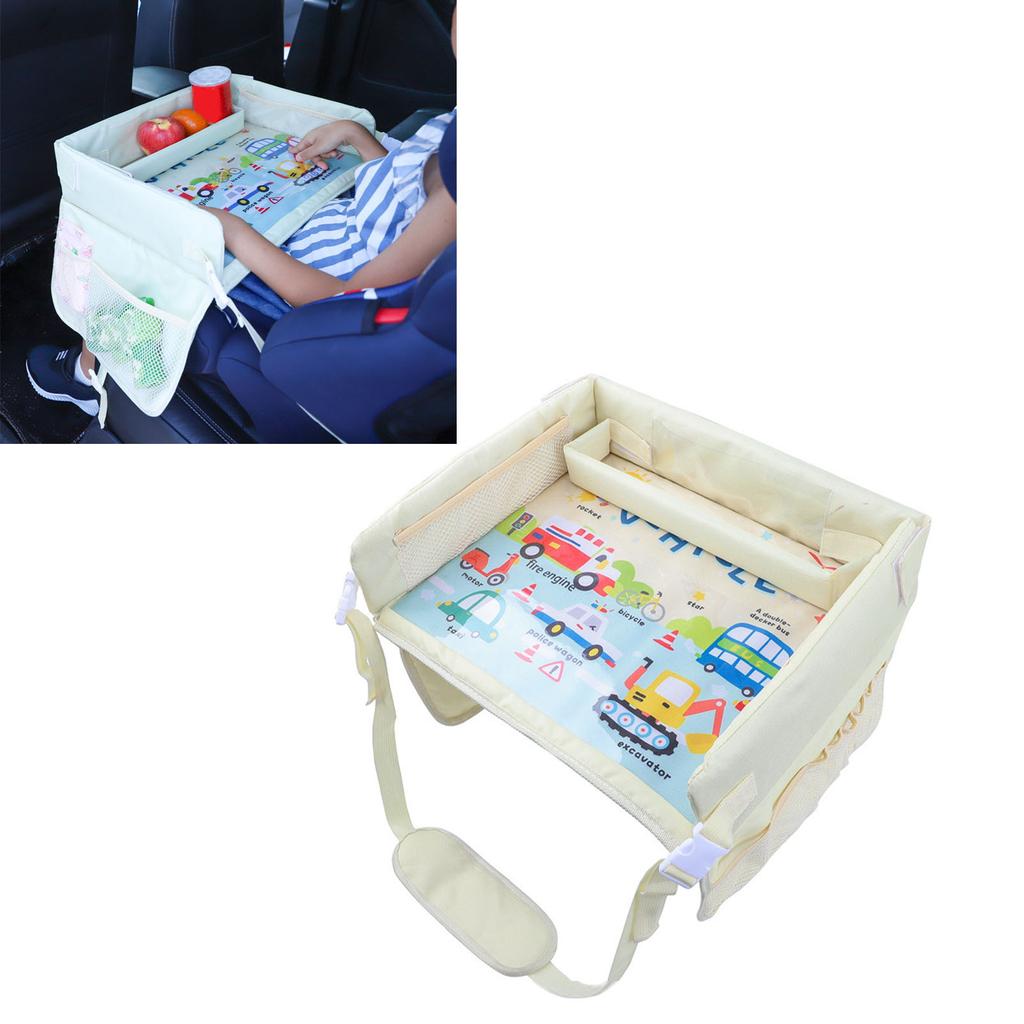 Kids Travel Tray Cartoon Pattern Waterproof Multifunctional Car Seat Lap Tray Child Seat Tray Cars