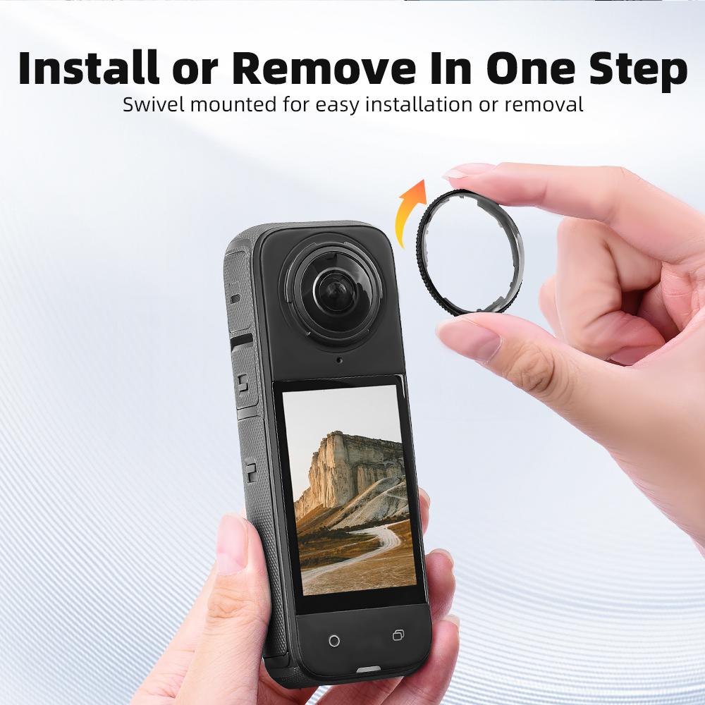 Flymile Lens Guards for Insta360 X4 Camera Accessories Len Protective Mirror Anti-Scratch Lens Cap Portable Rotating Cover