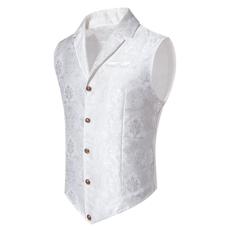 

Men s Paisley Vest Steampunk Waistcoat Slim Fit Fitted Collar Formal Casual Retro Custom XL