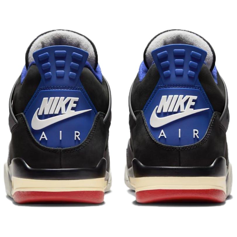 Air Jordan 4 Retro Rare Air - Biele Nápisy Pánske Tenisky Čierna Ohnivo-Červená Tmavomodrá FV5029-003