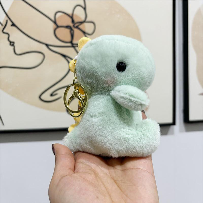 Adorable Dinosaur Plush Keychain Cute Stuffed Animal Doll Soft Bag Charm Gift