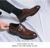Plus Size Men's Leather Carved Buckle Brogue Shoes - Formal & Casual Monk Shoes