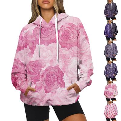Women's Fashion Casual Long Sleeve Hooded Printed Sweatshirt