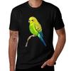 Cute Green Budgie Tshirt Fashion Pattern Printed Tee Shirt Tshirt