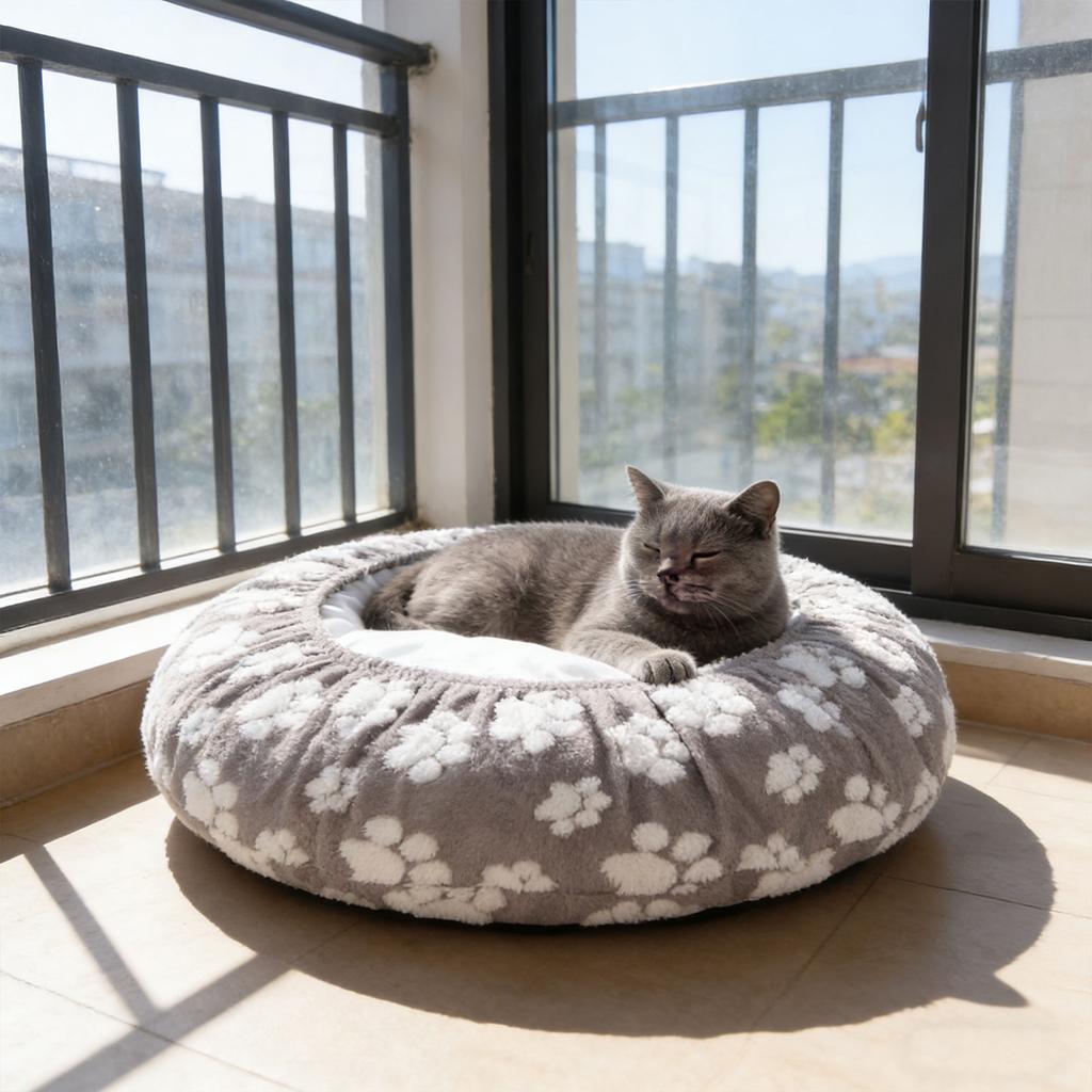 Removable Round Shape Pet Bed Cover For Dog Cats Waterproof And Machine Washable Polyester Fabric Soft Design