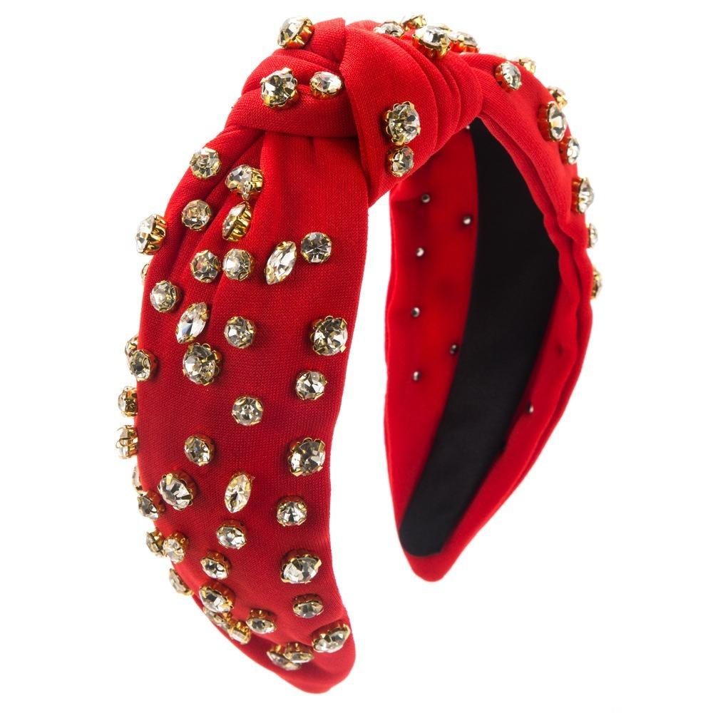 Full Diamond Knotted Headband Exaggerated Design Rhinestone Headband Women's Hair Accessories