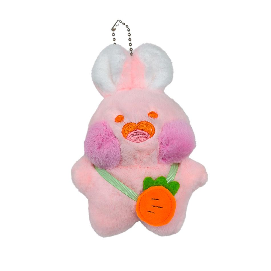New Girl's Heart Cute Carrot Shoulder Bag Duo Rabbit Plush Toy Cartoon Doll Keychain Bag Pendant