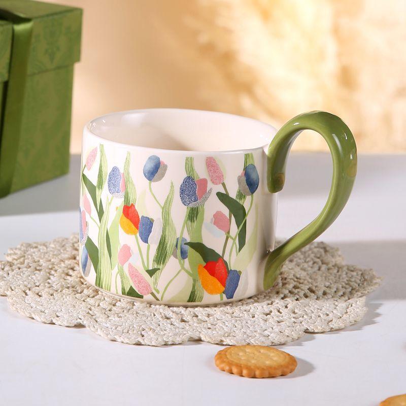 Large Capacity Ceramic Breakfast Home Mug Coffee Cup Office Retro Cup Water Cup Couple High Appearance