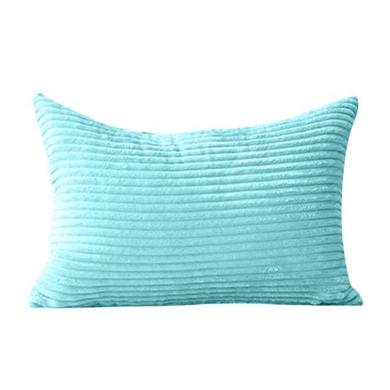 Plush Pillowcase Striped Texture Solid Color Couch Decoration Throw Pillow Cover Living Room Bedroom Car Seat Pillow Sham