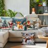 Short Plush Material Pillowcasehome Decor Christmas Scenes: Santa, Deer, Bird, Snowman Pattern Cushion Cover Suitable For Sofa B