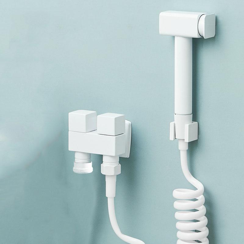 White Bathroom Bidet Sprayer Handheld Toilet Bidet Faucet Brass Hand Bidet Spraye Set Toilet Self Cleaning Shower Head