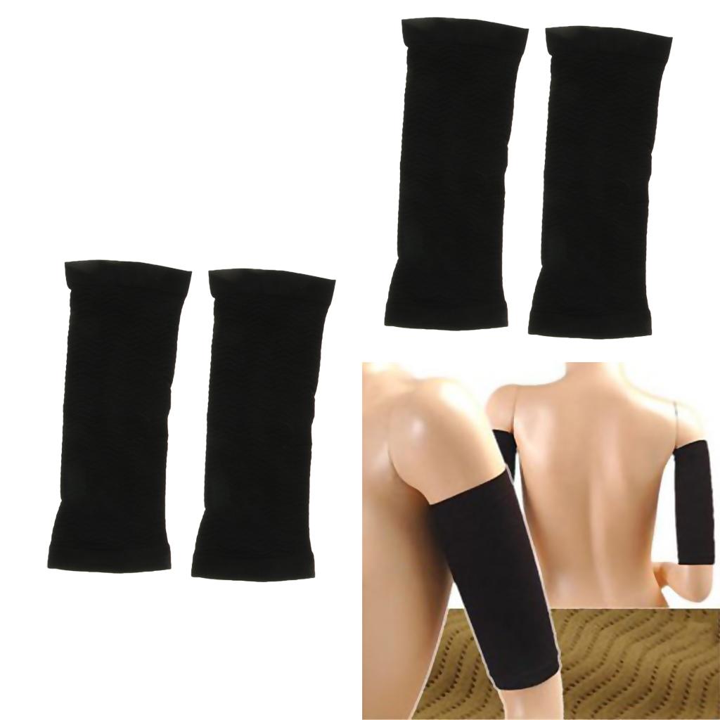 2 Pairs of Shaper Sleeves for Fat Loss, Upper Arm Wrap Bands -