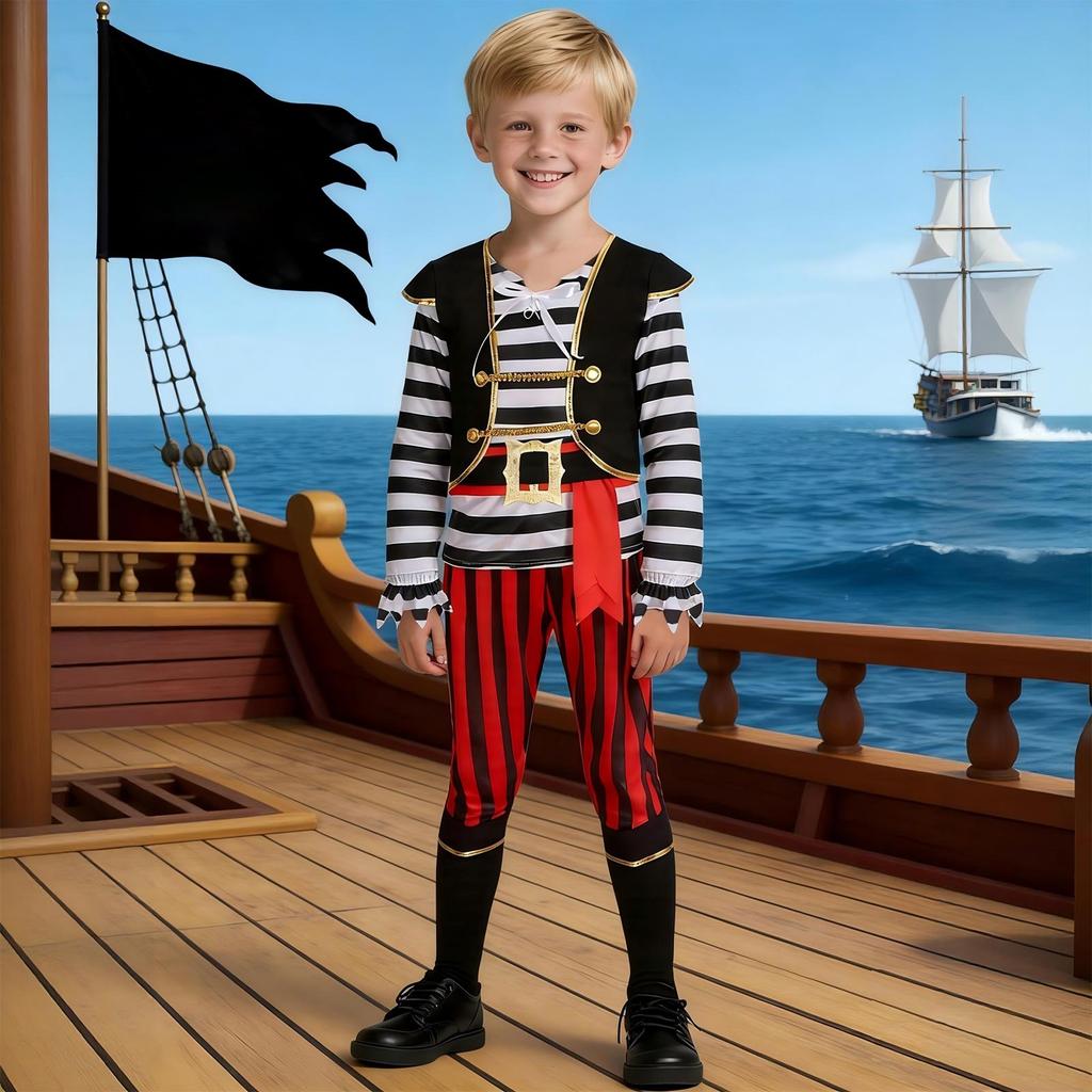 Halloween Pirate Costume Set for Party Performances