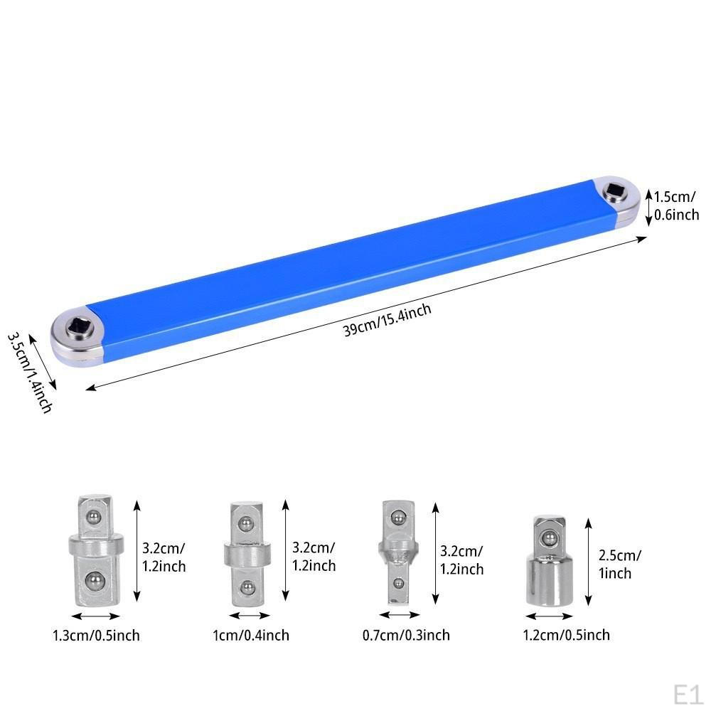 Offset Extension Wrench with Square Drive Adapters Impact Bar for Car Repair Shop