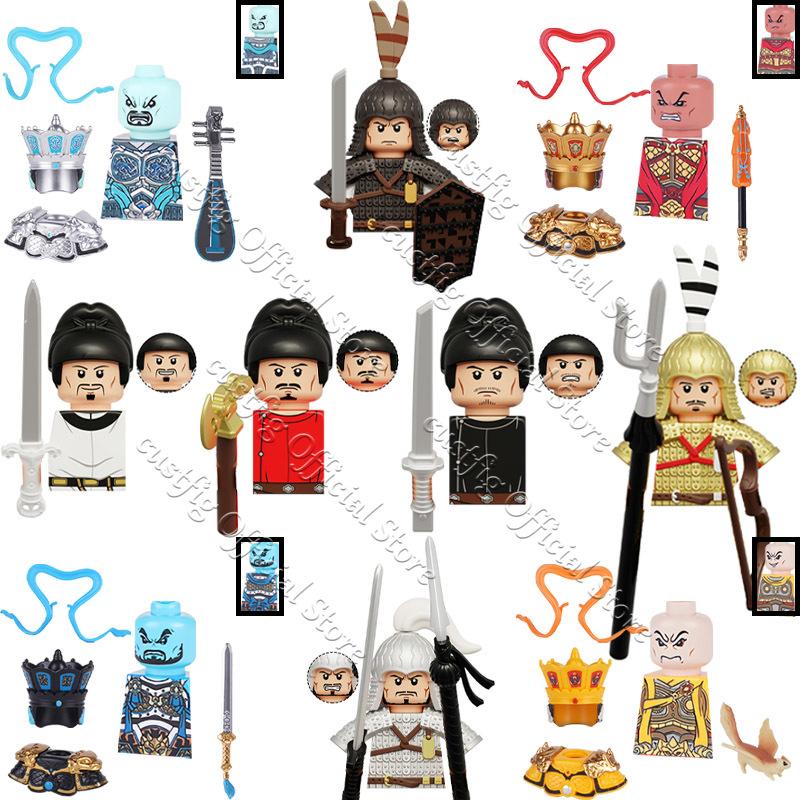 Chinese Ancient Military General Armor Soldier Figures Building Block Tang Dynasty Li Bai Heavenly Kings Mythical MOC Bricks Toy