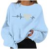 Women's Casual Valentine's Day Love Printed Round Neck Pullover Long Sleeve Top