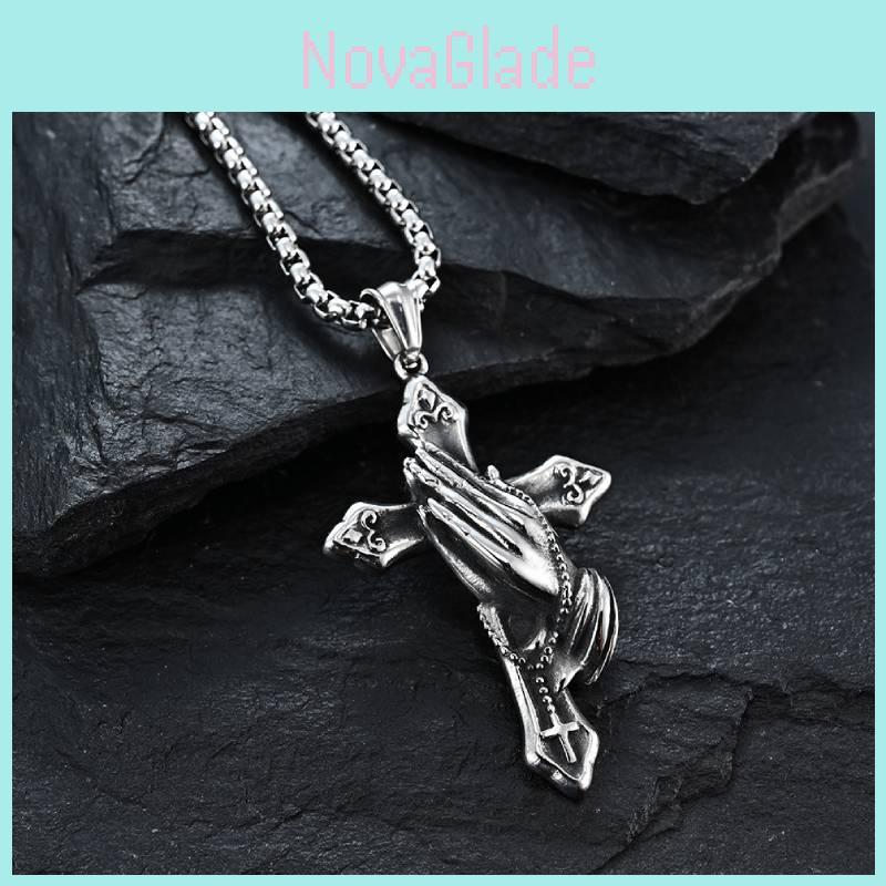 Mens Stainless Steel Jesus Christ Face Crucifix Cross Pendant Necklace Fashionable And Religious