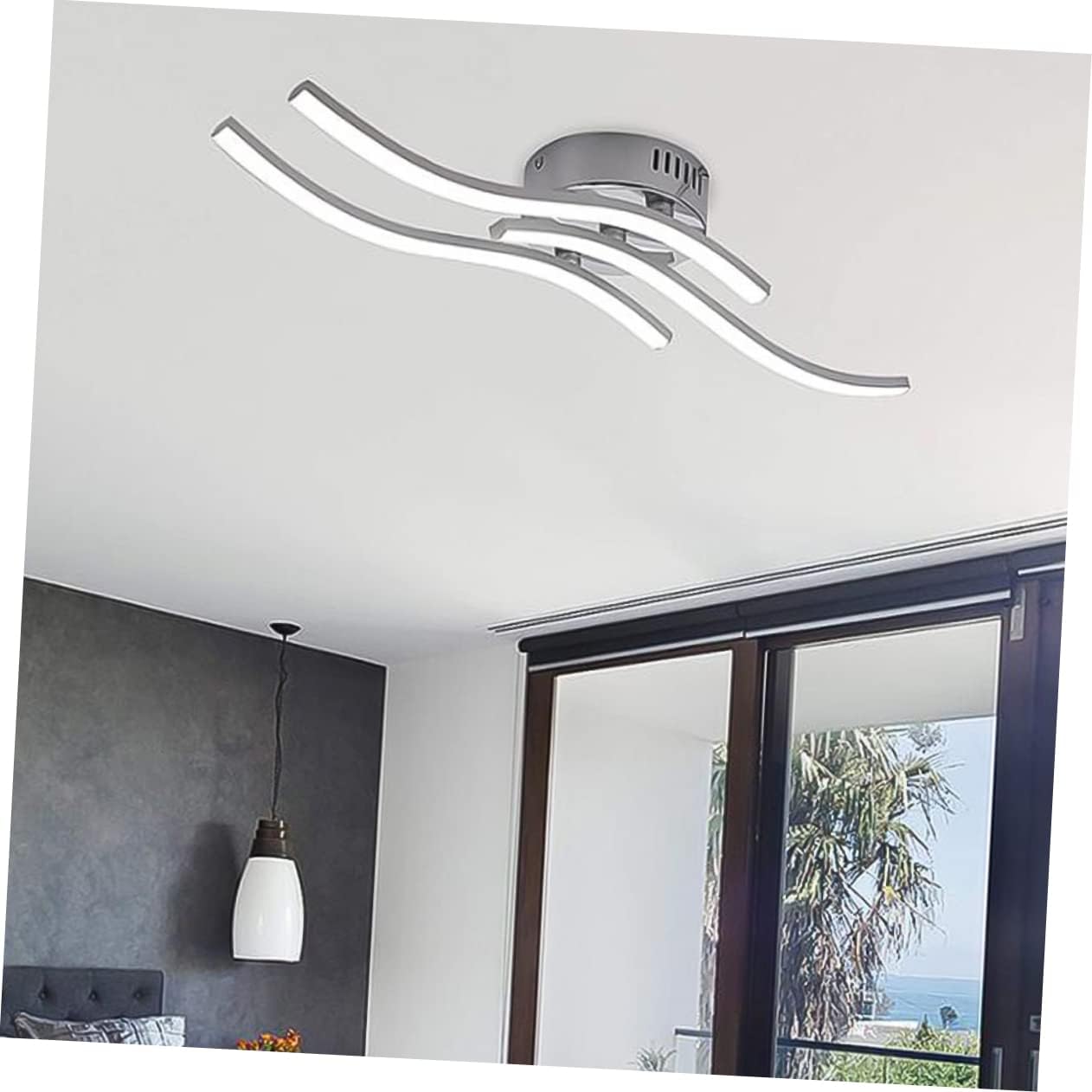 

DOITOOL Wave Ceiling Lamp - Three Waves, Flush Mount Light Fixtures