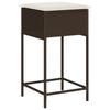 Garden Bar Stool with Cushions 2 pcs Brown Poly Rattan