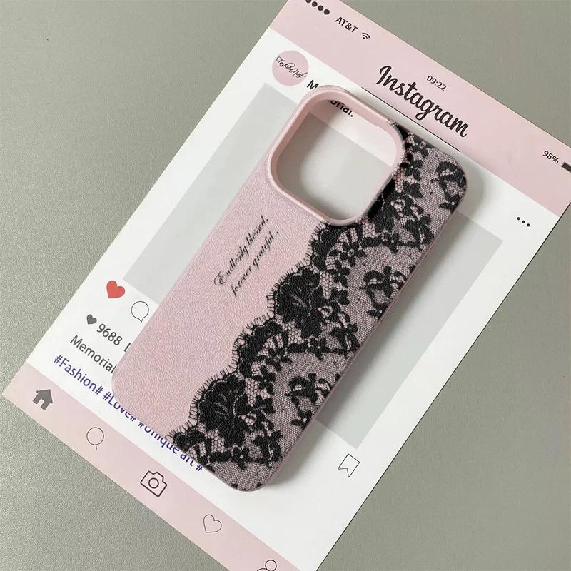 Mint Green Lace Pattern Lichee Leather Pattern Phone Case For Redmi A5 A3 A1 14C 13 12 12C 10 9 9A 9T 9C 8 K60 Ultra Shockproof