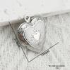 Collana Ciondolo Scatola Portafoto a Forma di Cuore, Rotonda e Quadrata in Acciaio Inossidabile Fai da Te