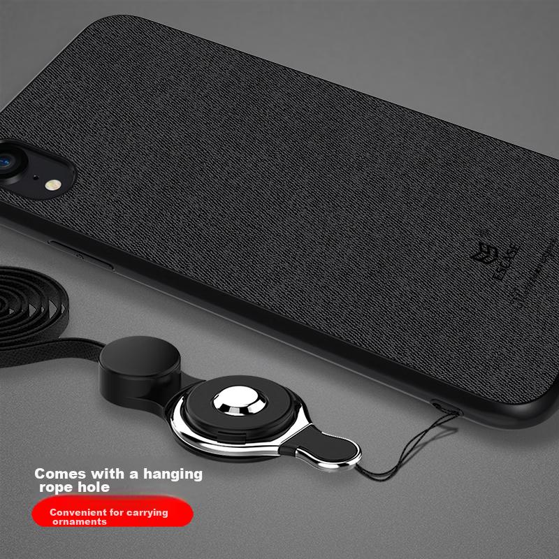 ESCASE IPhone XR Phone Case, Apple XR Outer, XR Protective Cover, Creative Full Edge Protection Anti-Drop Leather Back Cover, ES-19 Deep Black