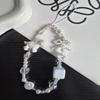 Stylish White Pony Bow Bead Phone Chain and Camera Bag Pendant Lanyard