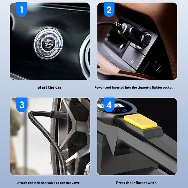 Small Cordless Tire Pumps with Real Time Pressure Monitoring Travel Essential Upgrades for Cars Bikes Sports Equipment