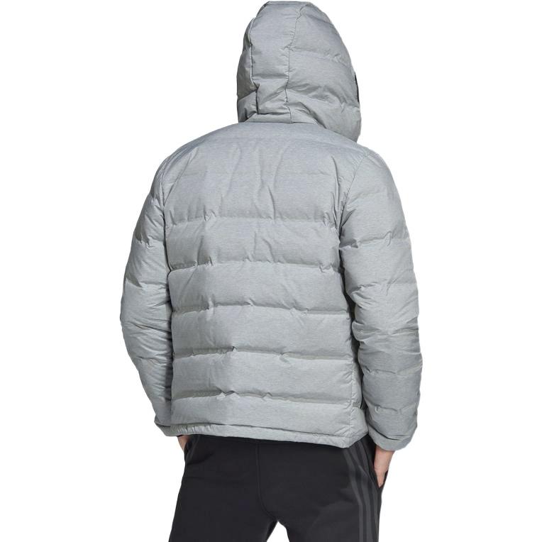 Adidas Printed Logo Hooded Down Jacket Men Outerwear Silver-Gray H59836