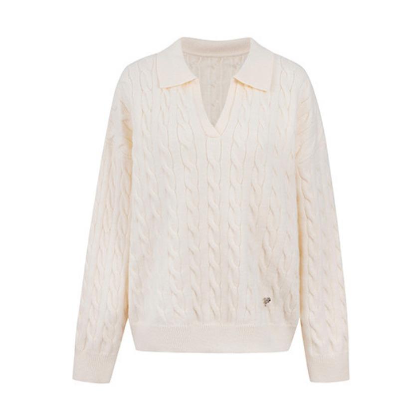 

Ретро свитер с высоким горлом и перекрутом, женский, осенне-зимний, новый, свободный, большого размера, ленивый стиль, вязаный свитер-топ One Size