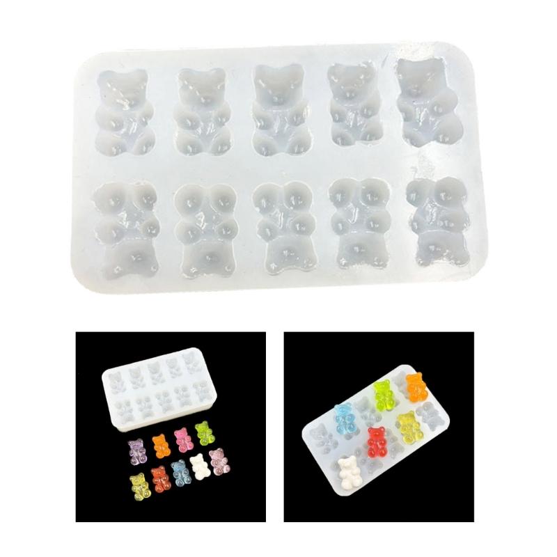 Silicone Crystals Epoxy Bear Mould For Jewelry Making Crafting Reusable Flexible Detailed Designs Easy Release
