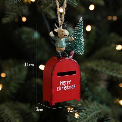 Santa Clasu Christmas Hanging Decoration Mailbox Creative Xmas Ornament Pendant Cute Pendant Christmas Tree Ornament