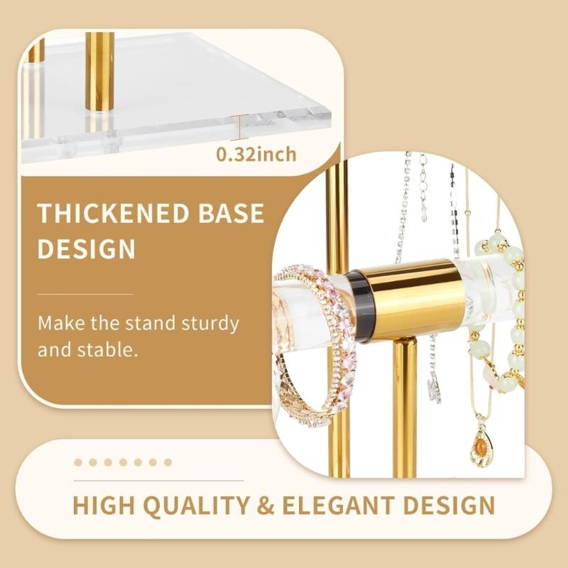 Bracelet Holder Necklace Storage Rack Display Stand Jewelry Storage Rack Acrylic Texture Suitable for Home and Shop Use