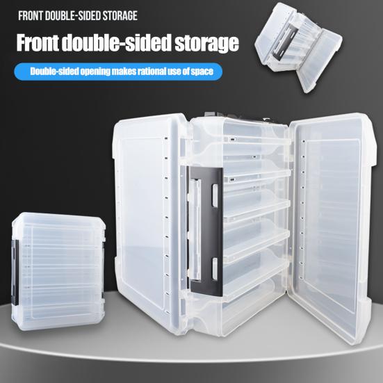 10/14/16 Grids Takle Box Fiske lokkebeholder med håndtak Gjennomsiktig design Multi-rom Kompakt størrelse bærbar fiskeagn oppbevaringsveske