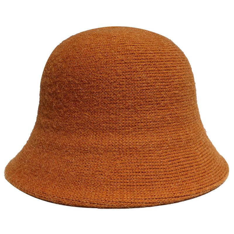 Autumn and Winter Korean Style Knitted Fisherman Hat Japanese Style Casual Wool Bucket Hat Warm Basin Hat