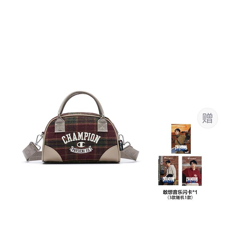 New Champion Fabric, Synthetic Leather Shoulder Bag Unisex Night Umber Red/Light Bone U4DACPU20