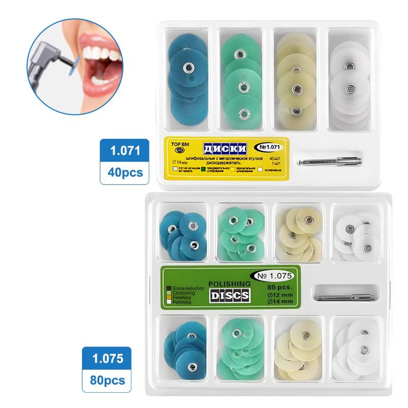 40/80 Stück Dental Polierscheiben Langsamlauf Mandrel Streifen Set Dentalmaterialien Zahnaufhellung Dentallabor Materialien