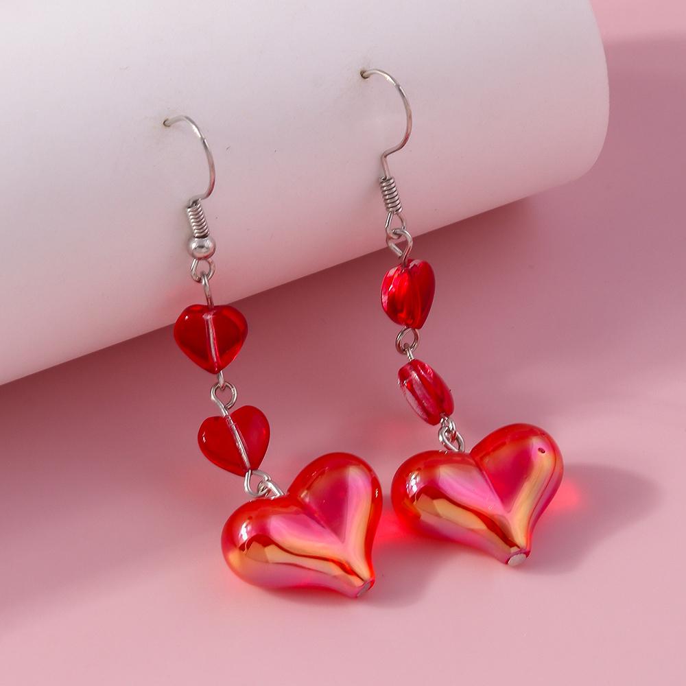 Cute Romantic Love Heart Drop Earrings for Women Girls Earrings Handmade Party Jewelry Gifts