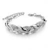 Luxury Love Braided Leaf Bracelet Charm Crystal Wedding Bracelets For Women Anniversary Valentines Day Gifts Aesthetic Jewelry