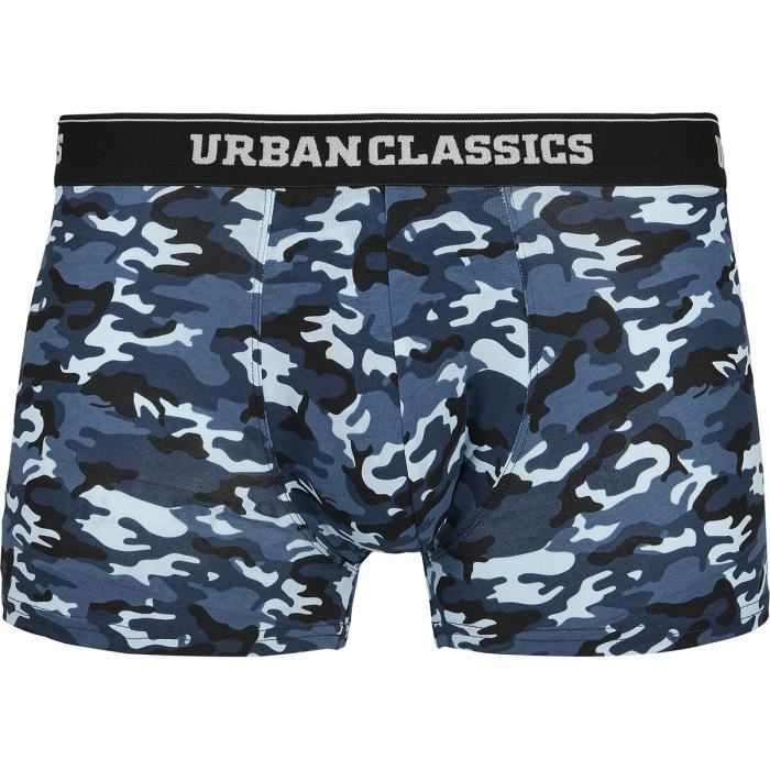 Men's Boxers - URBAN CLASSICS - Pack of 3 - Black/Camouflage - Cotton - Elastane