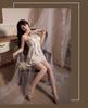 Xiaohongshu Influencer Style See-Through Mesh Camisole Nightgown with Bow