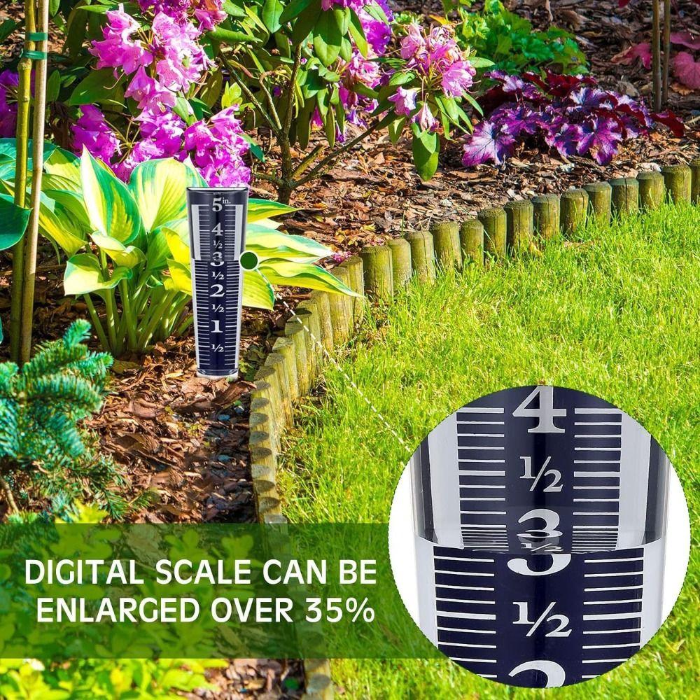 5 Inch Capacity Rain Gauge Magnifying Numbers Rainfall Monitoring Rain Measure Gauge  Yard