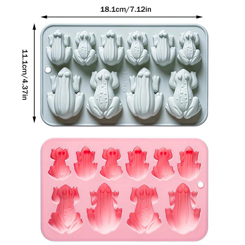Silicone Frog Molds, 10-Cavity 3D Animal Shape, 7.13 X 4.37 Inches, For Baking Cupcake Topper Chocolate Candy