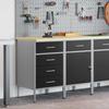 Workbench with Drawers 2 pcs Black and Gray 100 x 55 x 85 cm