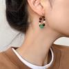 Silver Needle Tiger Eye Pearl Earrings - Retro Ethnic Style, Versatile High-End Stud Earrings