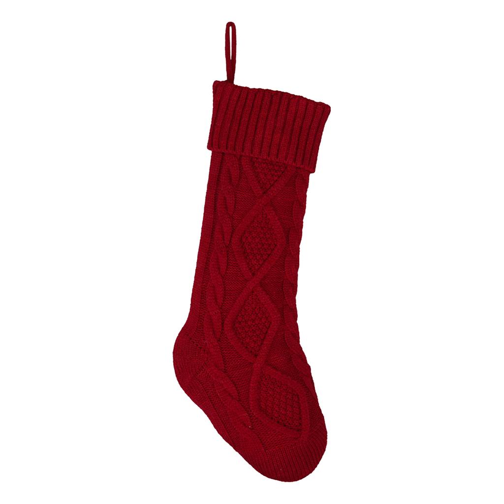 Xmas Hanging Stockings 18 Inches Knitted Stocking Large Size Knitted Xmas Stocking for Holiday Christmas Party Family Decor