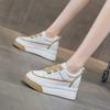2026 New Board Shoes for Women's Leather Shoes Versatile Thick Soled Muffin Shoes High Rise Casual female Single Shoe Sneakers