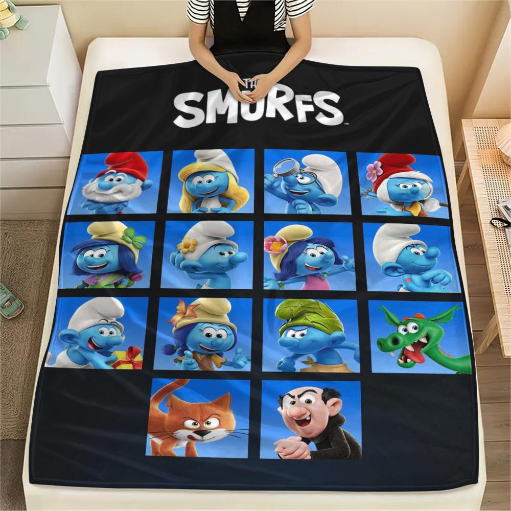 Smurfs Hands Beach Blanket Sofa Blanket Blanket Machine Washable Digital Printing Sheet