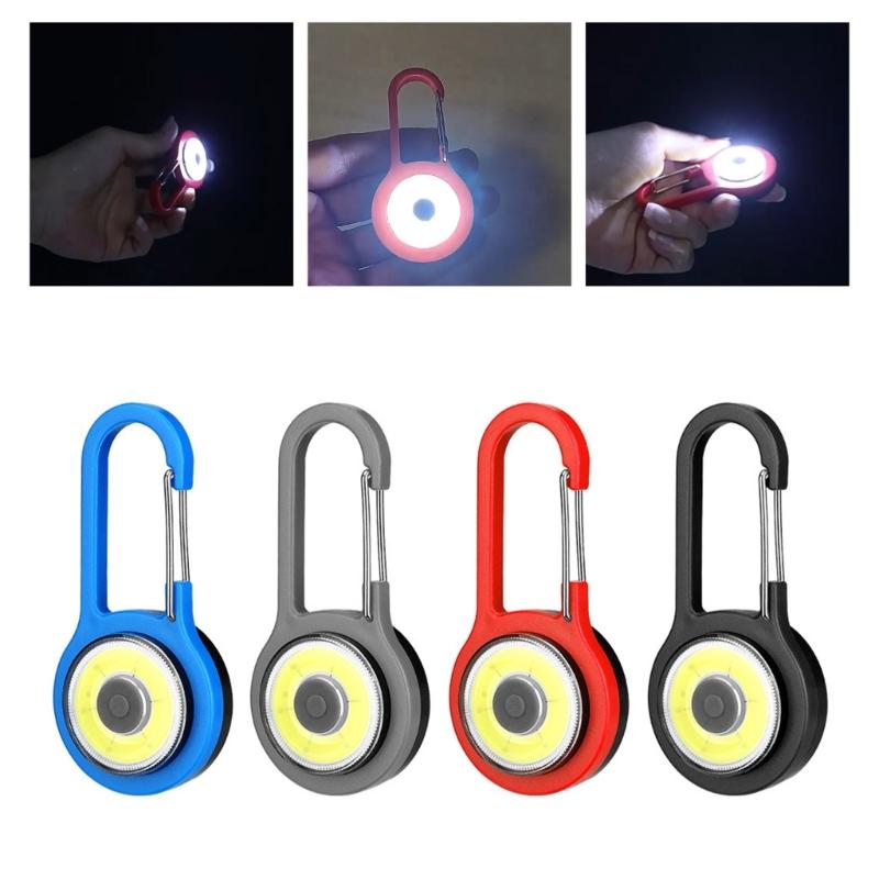 Camping LED Flashlight Pocket Lamp Bright Torch with Hook Handheld Emergency Light Work Lamp Hanging Backpack Lamp